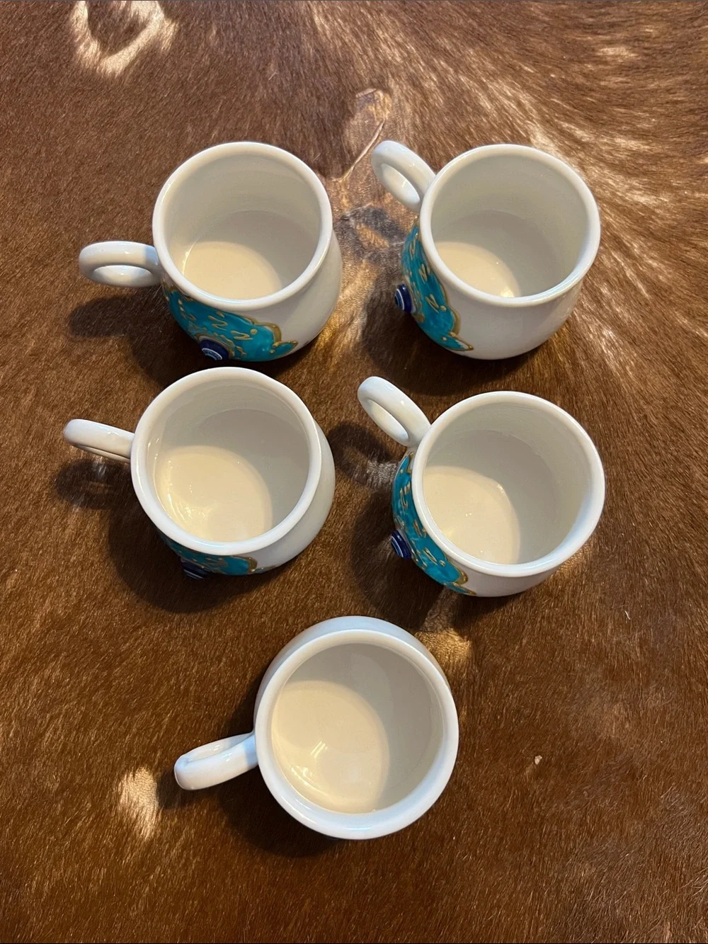 Decorative Blue Evil Eye Espresso Cup and Saucer Set - 9pc